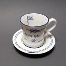 Knotenbecher Porzellanbecher mini gerade Moin Moin